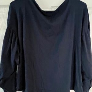 Blue Anthropologie barely worn navy dark blue cotton long sleeve shirt